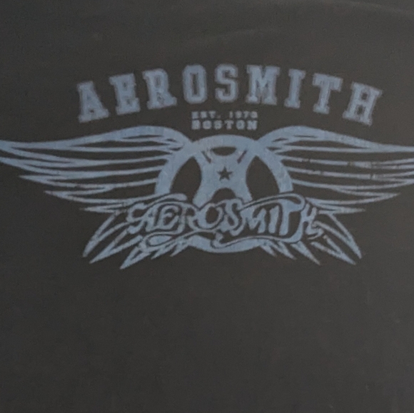 Aerosmith Black Tee With Blue Logo on Front Concert Tour Steven Tyler XL - Picture 7 of 8
